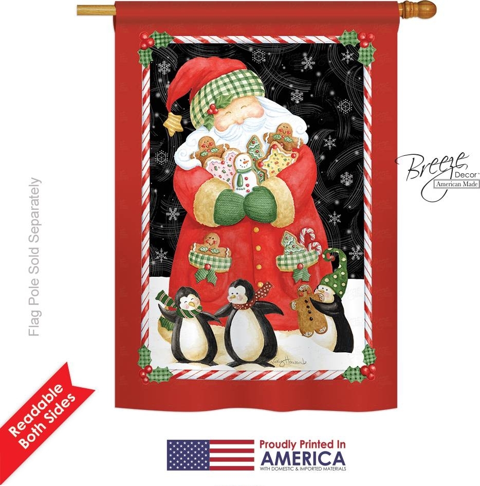 Santa & Cookies House Flag